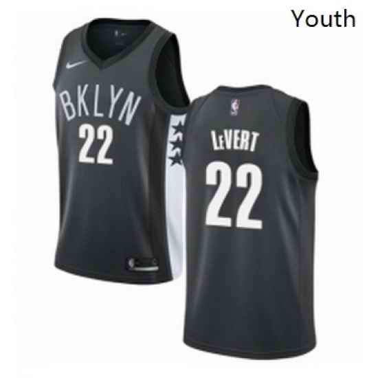 Youth Nike Brooklyn Nets 22 Caris LeVert Authentic Gray NBA Jersey Statement Edition